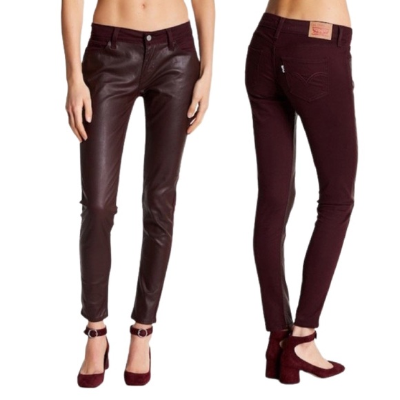 New with tag Levi’s 535 Super Skinny Biker Pants Faux Leathe - Picture 2 of 11